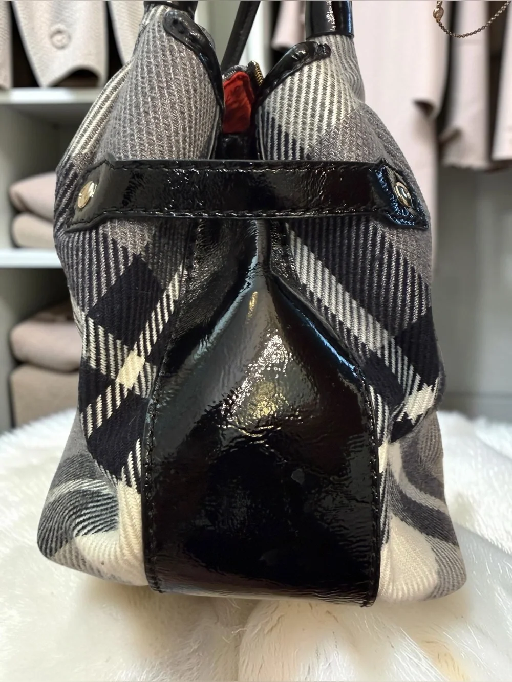 kate spade Black and Gray Plaid Shoulder Bag